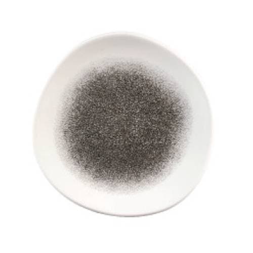 RAKU QUARTZ BLACK - ORGANIC ROUND PLATE - 26.4CM (12)