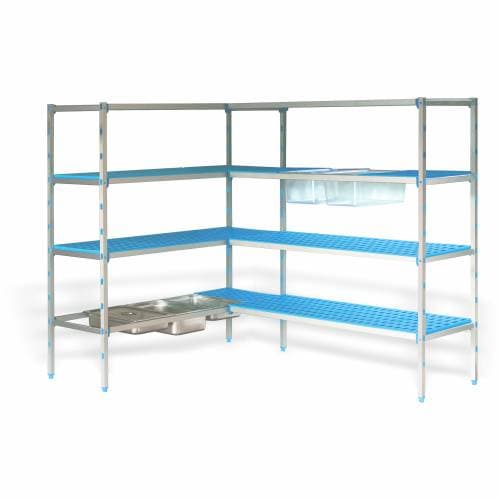 PLASTIC SHELVING CORNER UNIT - 1233 X 555 X 1750MM